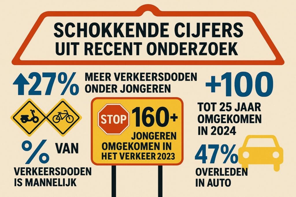 schokkende cijfers uit recent onderzoek meeste jonge verkeersdoden meeste slachtoffers
jongeren in het verkeer
